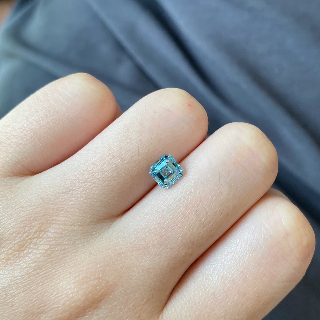 MissDiamond CVD LG639484863 Asscher Shape 1.54CT Fancy Intense Blue VVS2 EX VG Lab Grown Diamond