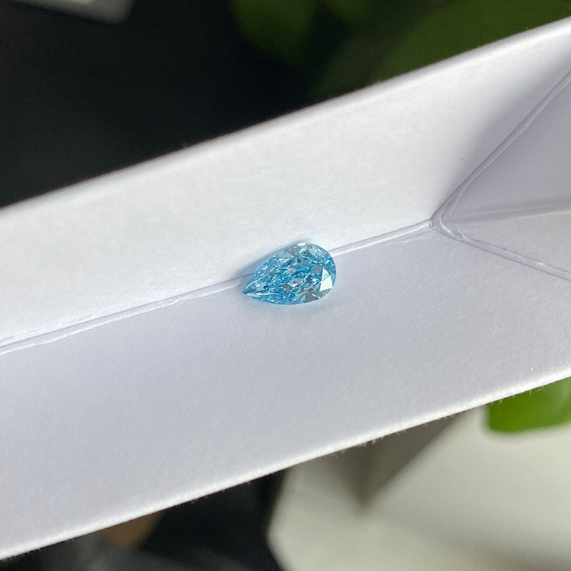 MissDiamond CVD LG658498589 Pear Shape 1.22CT Fancy Intense Blue VS2 EX VG Lab Grown Diamond
