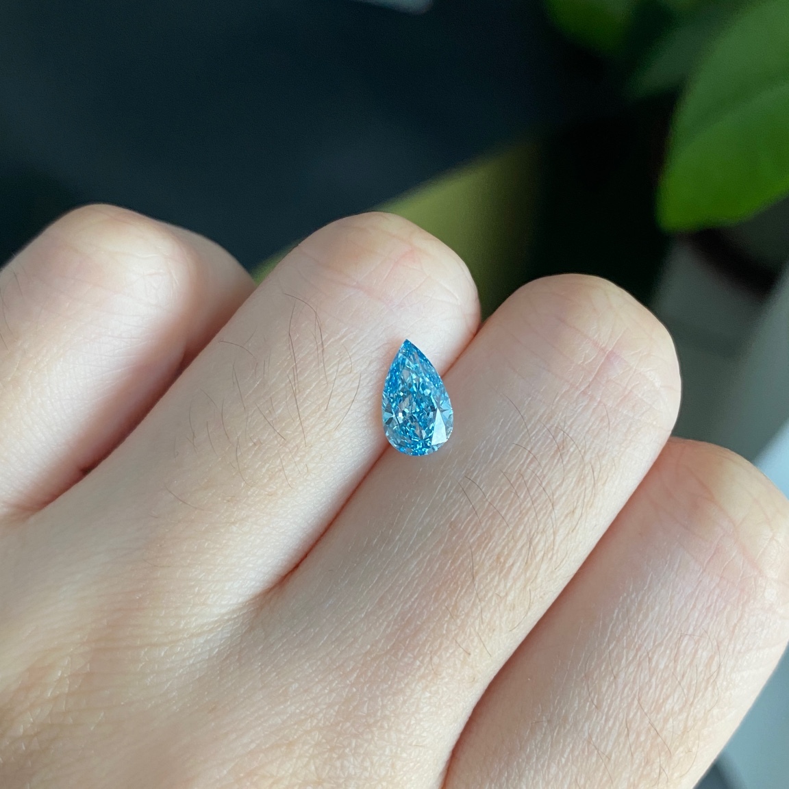 MissDiamond CVD LG658498589 Pear Shape 1.22CT Fancy Intense Blue VS2 EX VG Lab Grown Diamond