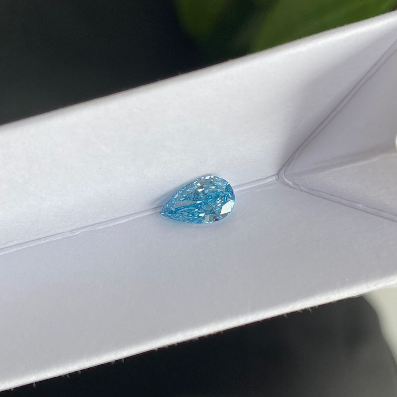 MissDiamond CVD LG658498590 Pear Shape 1.24CT Fancy Intense Blue VS2 VG VG Lab Grown Diamond