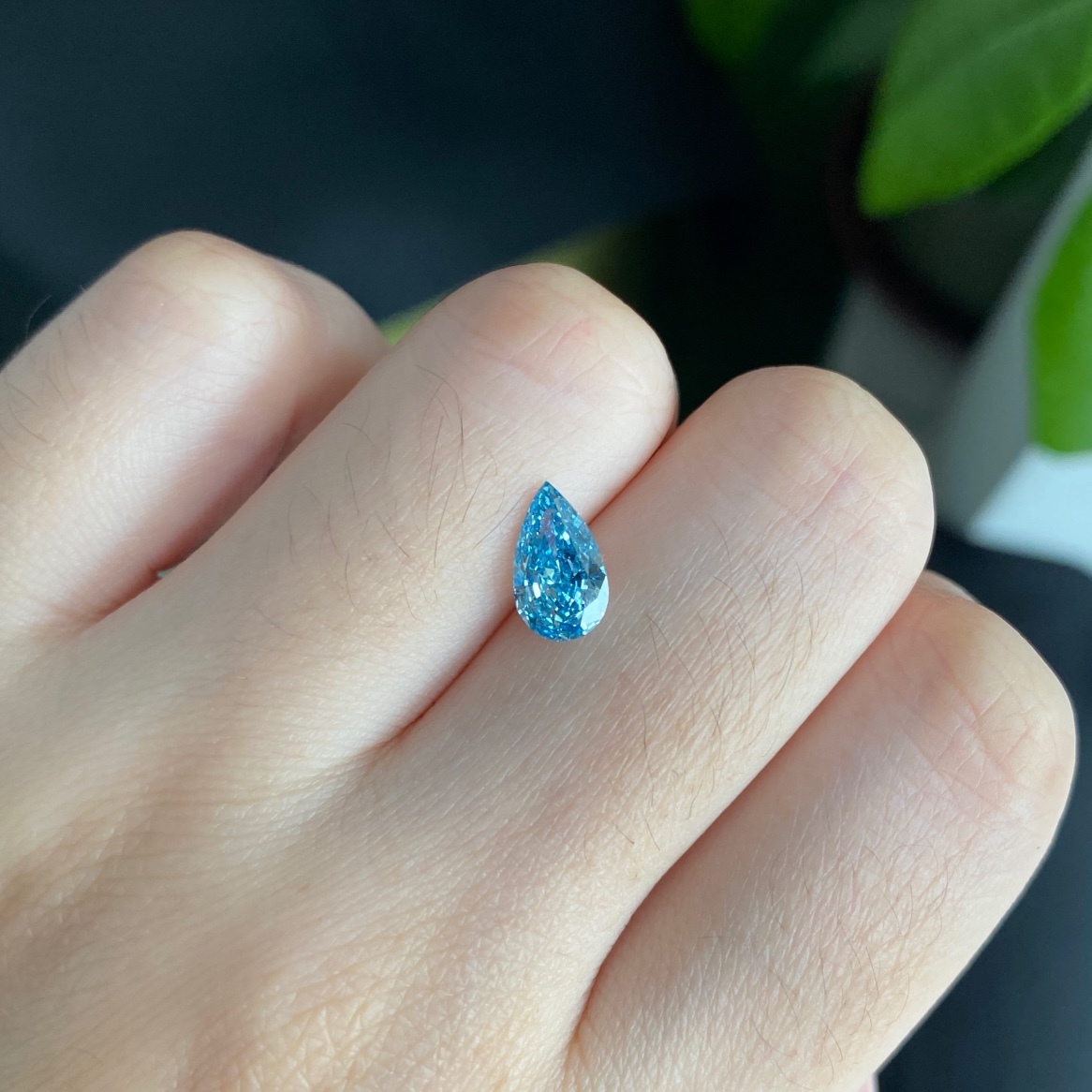 MissDiamond CVD LG658498590 Pear Shape 1.24CT Fancy Intense Blue VS2 VG VG Lab Grown Diamond