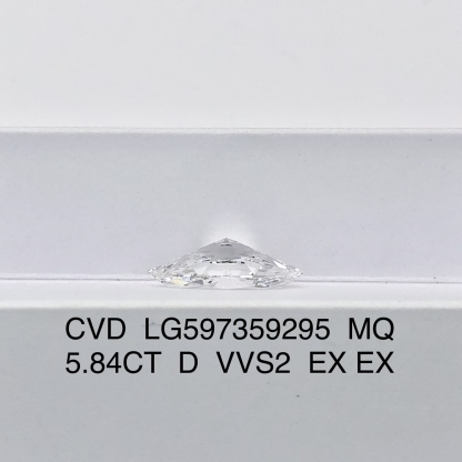 MissDiamond CVD LG597359295 Marquise Shape 5.84CT D VVS2 EX EX Lab Grown Diamond
