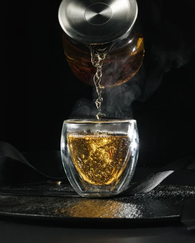 Pouring a nice cup of warm tea