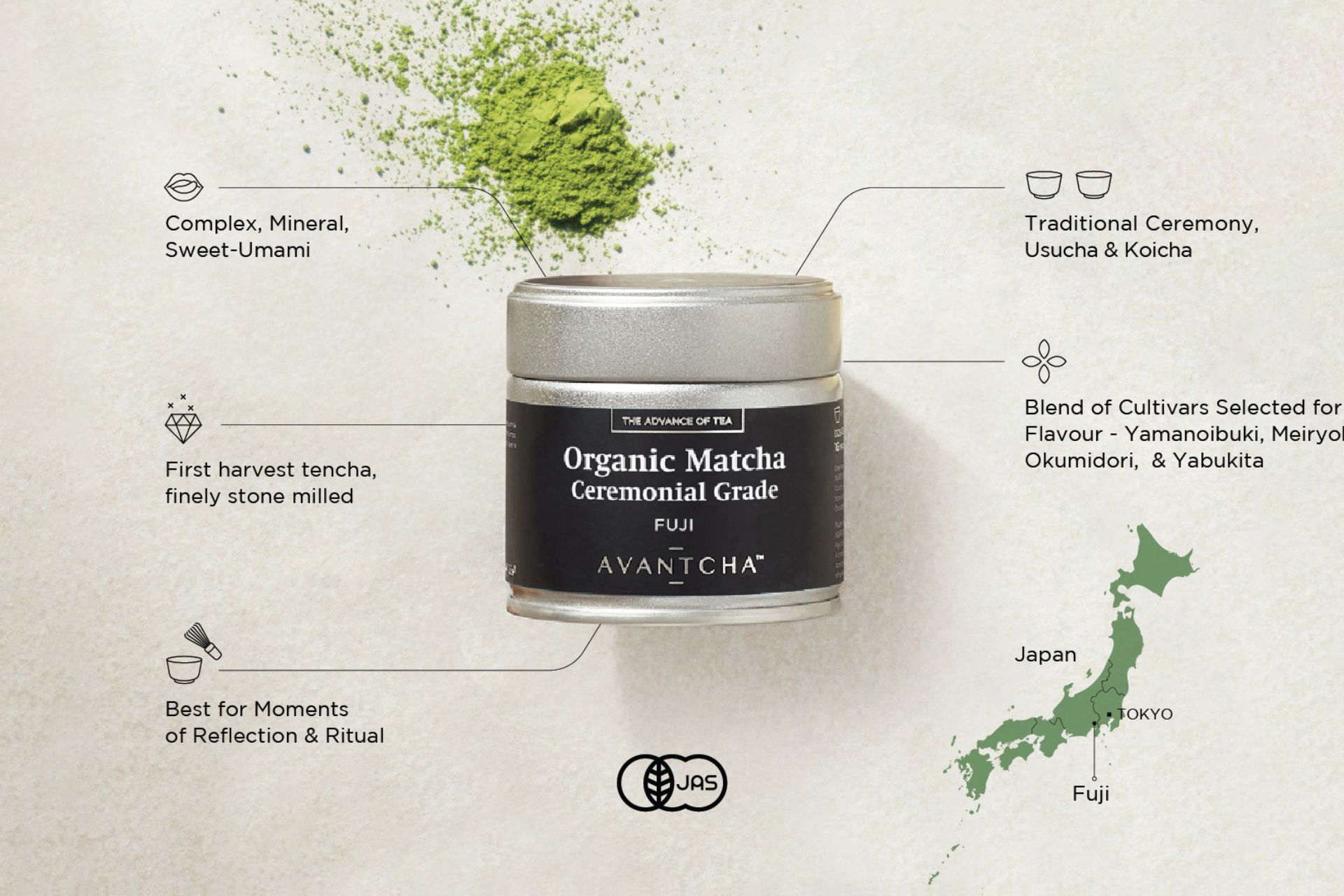 Organic Matcha Ceremonial Grade Fuji 30g