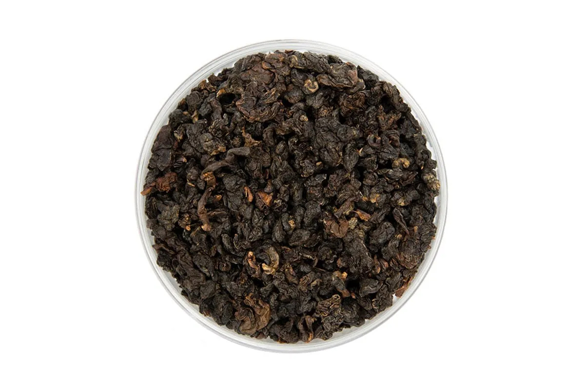 Loose leaf Gaba Oolong tea with whole rolled leaves