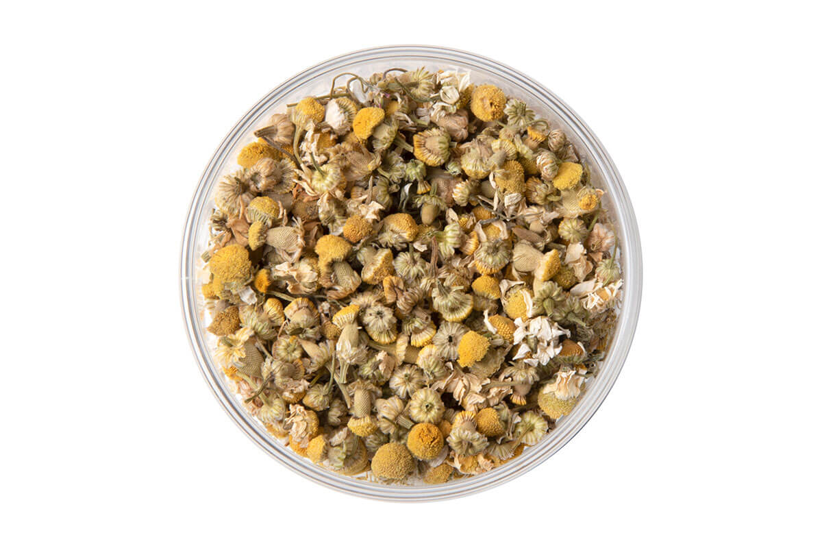 Close-up of loose Chamomile Blossoms