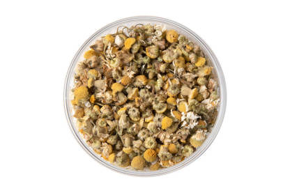 Close-up of loose Chamomile Blossoms
