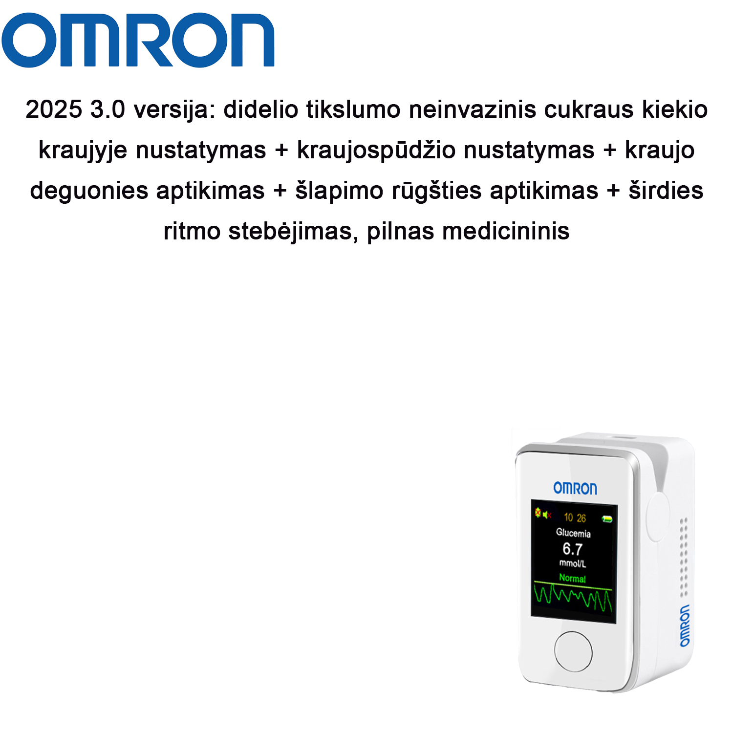 🌟 Neinvazinis didelio tikslumo gliukozės kiekio kraujyje matuoklis - atsisveikink su adatų skausmu, tiksliai stebėk cukraus kiekio kraujyje pokyčius ir lengvai kontroliuok savo sveiką gyvenimą! 💙✨