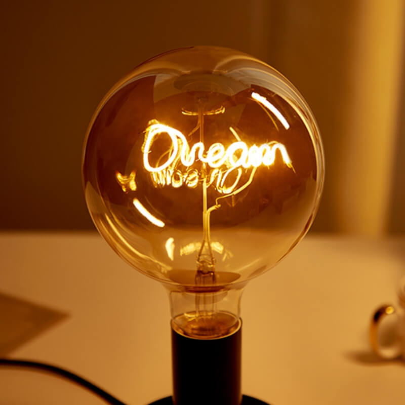 Custom Text Edison LED Filament Bulb