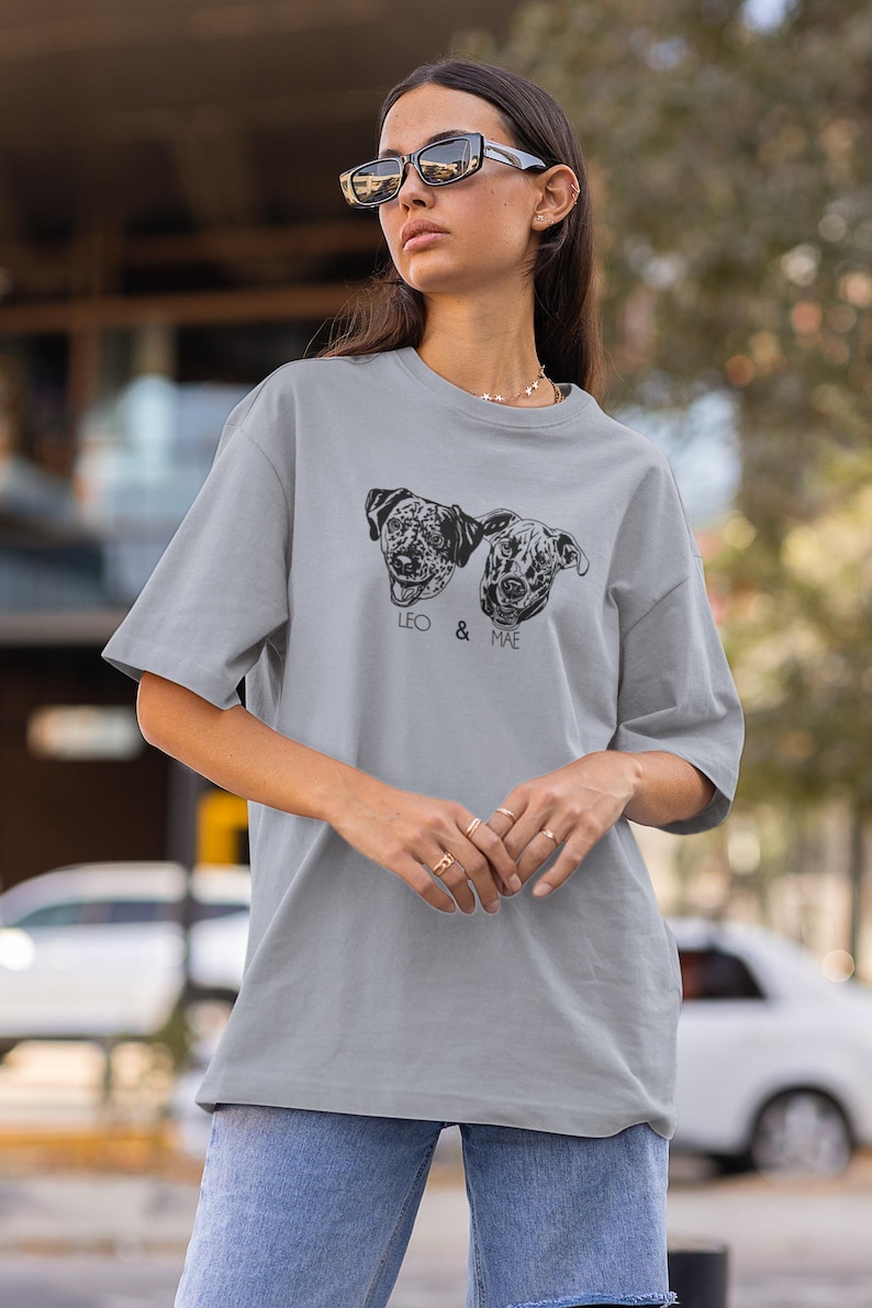 Custom Pet Photo + Name Priting T-shirt Custom Dog Cat Graphic Tee Sweatshirt Hoodie