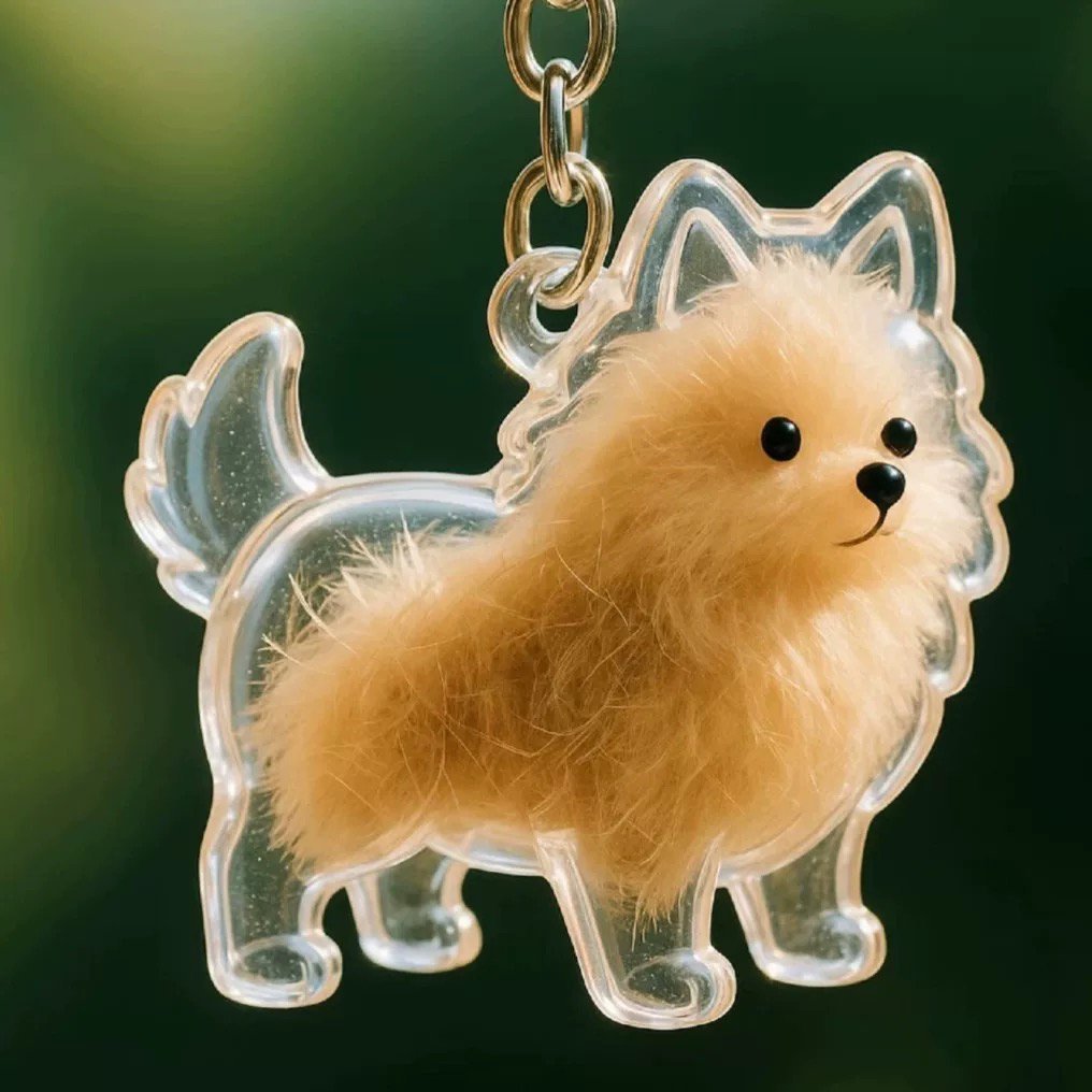 🐶Dog Hair Collector Keychain Charm Memorial Storage Box