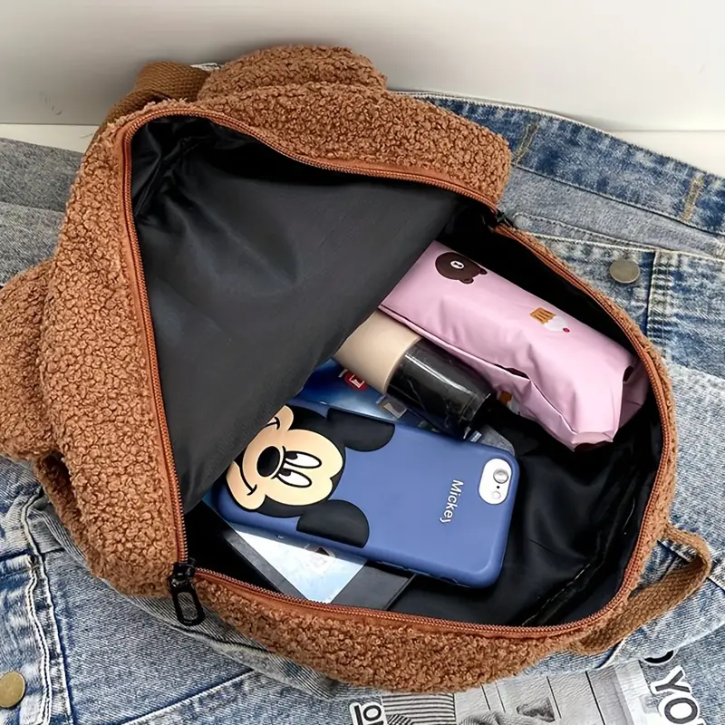     embroidered       bear         fleece           travel           85cm details 10