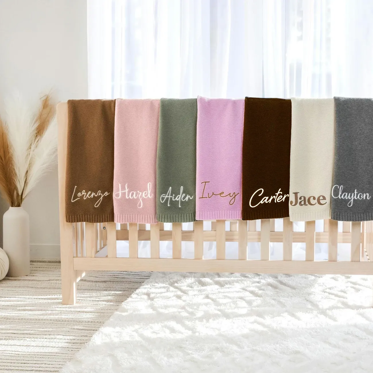 Custom Vintage-Style Knit Throw Blanket with Personalized Name & Date - Soft, Cozy Cotton for Sofa & Bed, Perfect for Naps - Ideal Gift for Anniversaries, Birthdays, Christmas, Halloween - Hand Wash Only