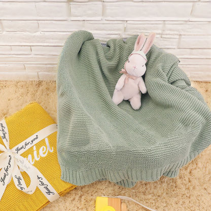 Custom Vintage-Style Knit Throw Blanket with Personalized Name & Date - Soft, Cozy Cotton for Sofa & Bed, Perfect for Naps - Ideal Gift for Anniversaries, Birthdays, Christmas, Halloween - Hand Wash Only