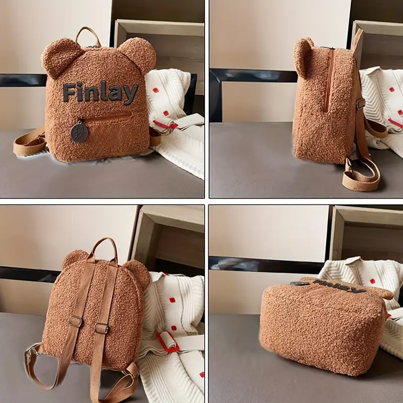     embroidered       bear         fleece           travel           85cm details 6