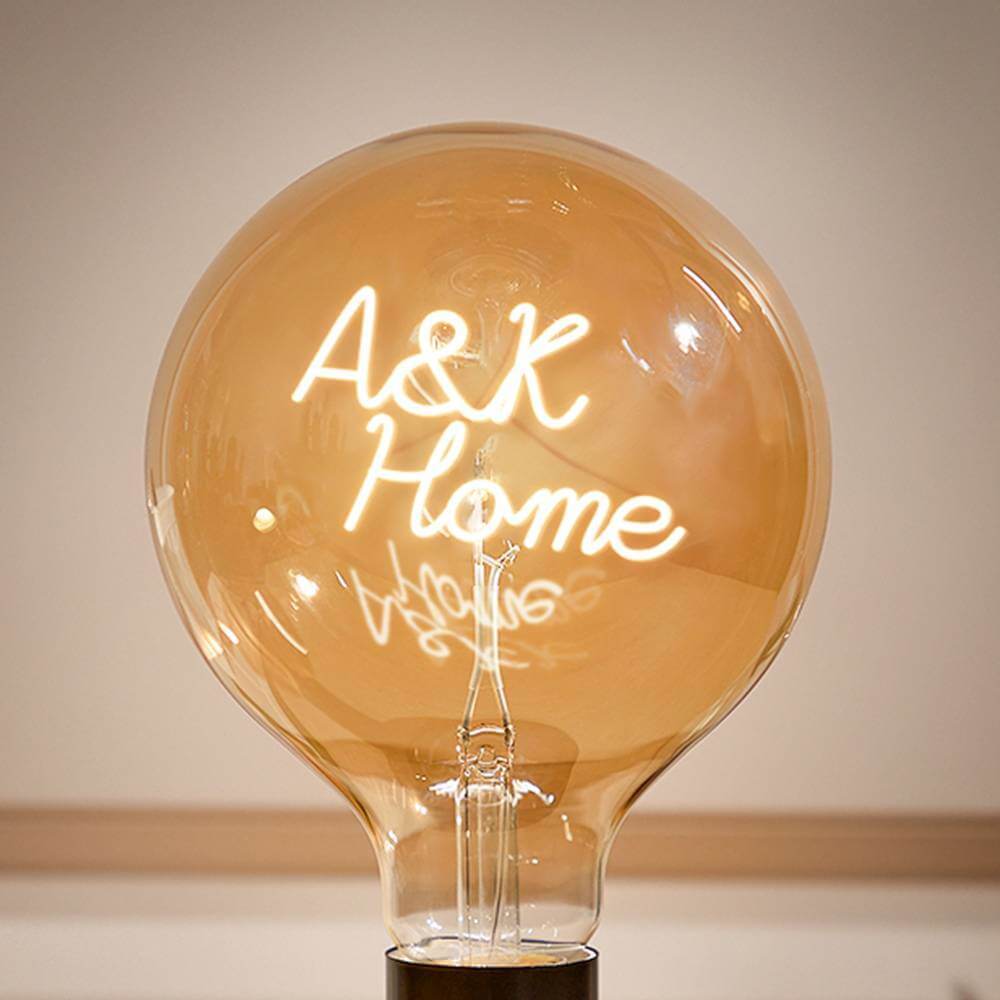 Custom Text Edison LED Filament Bulb