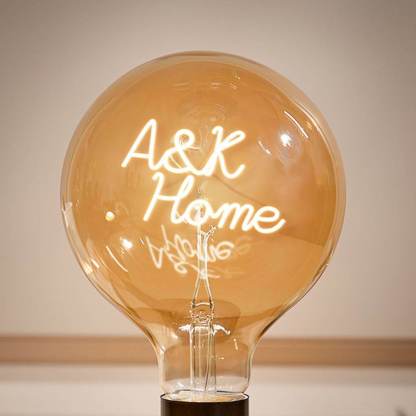 Custom Text Edison LED Filament Bulb