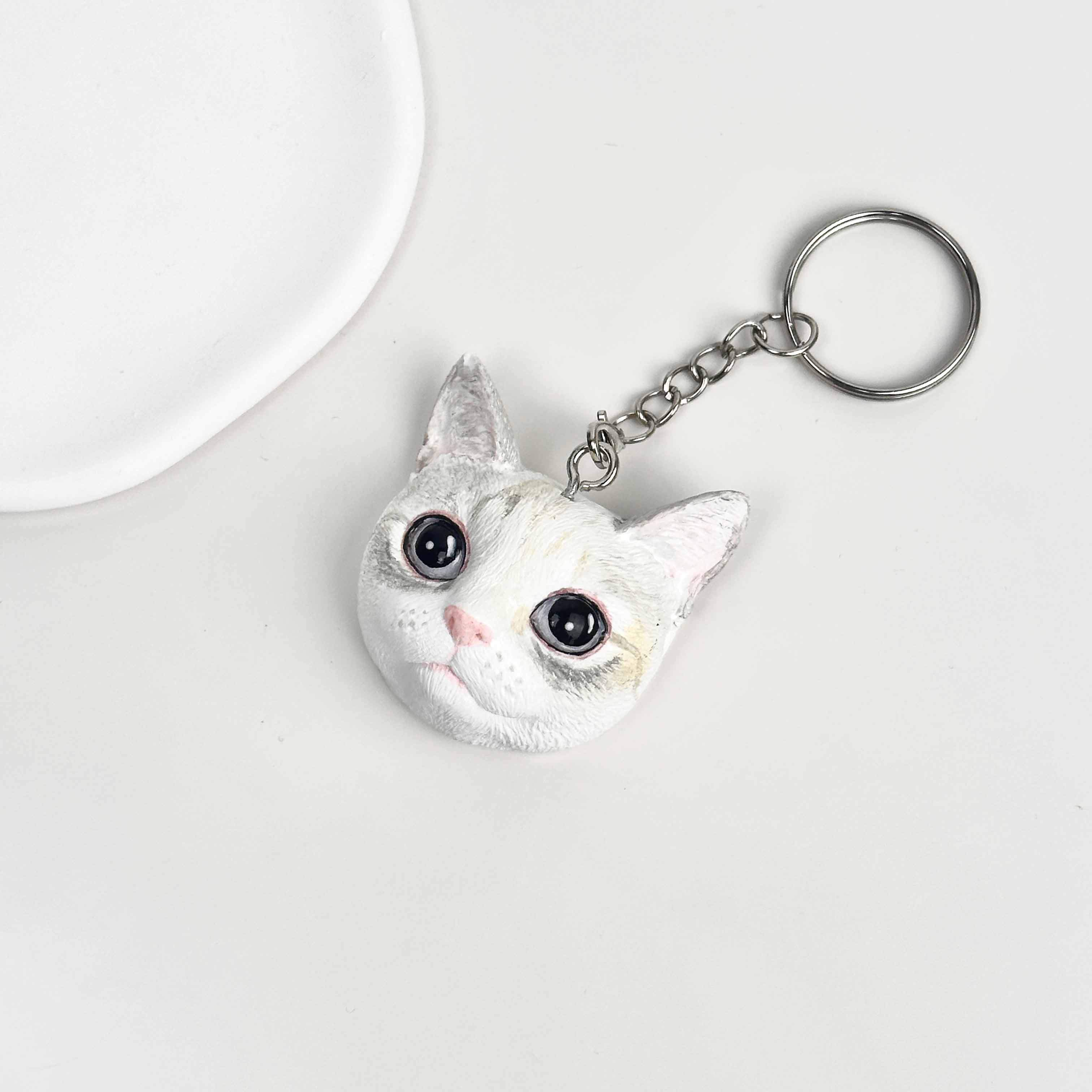 Personalised Custom Head Pet Sculpture Key Ring