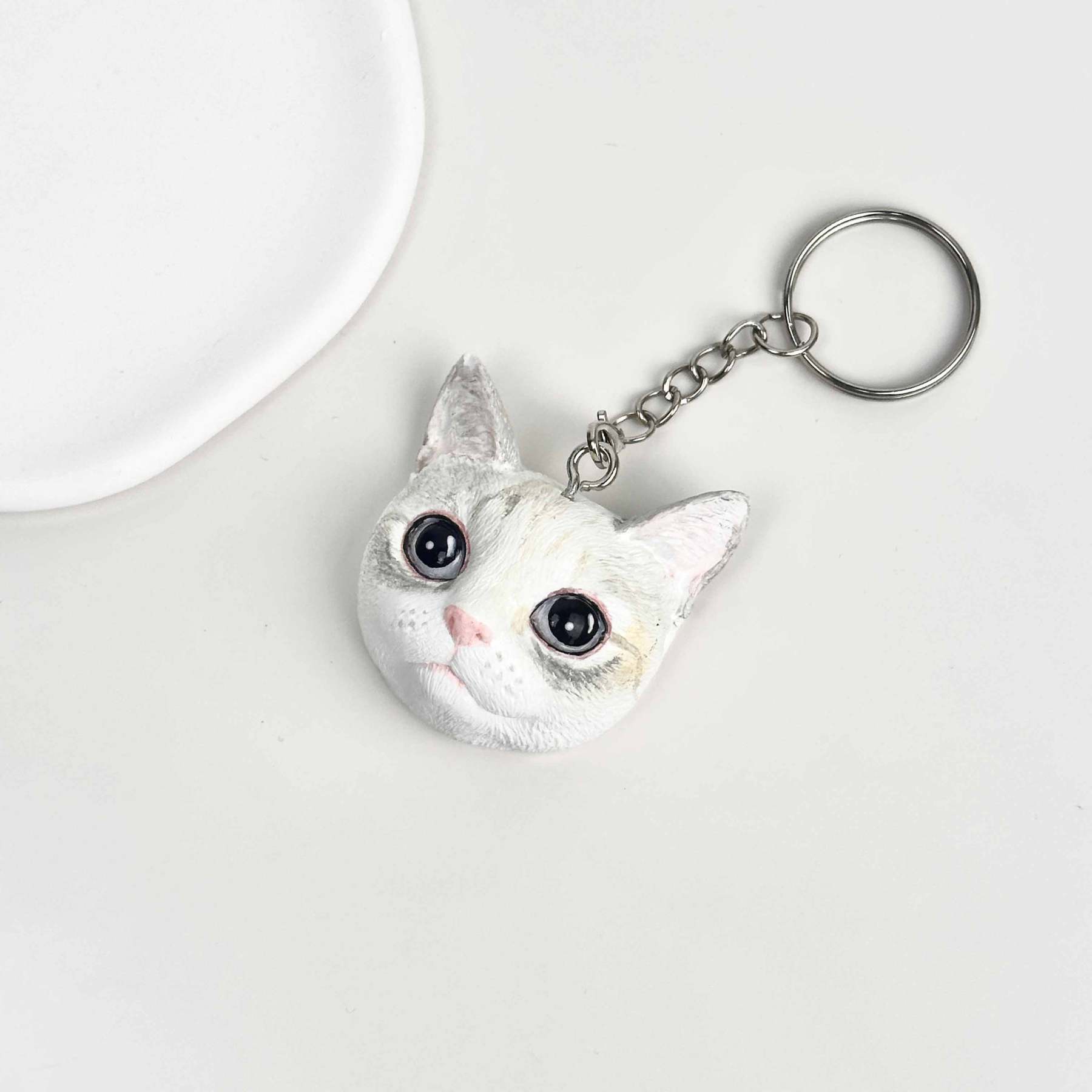 Personalised Custom Head Pet Sculpture Key Ring