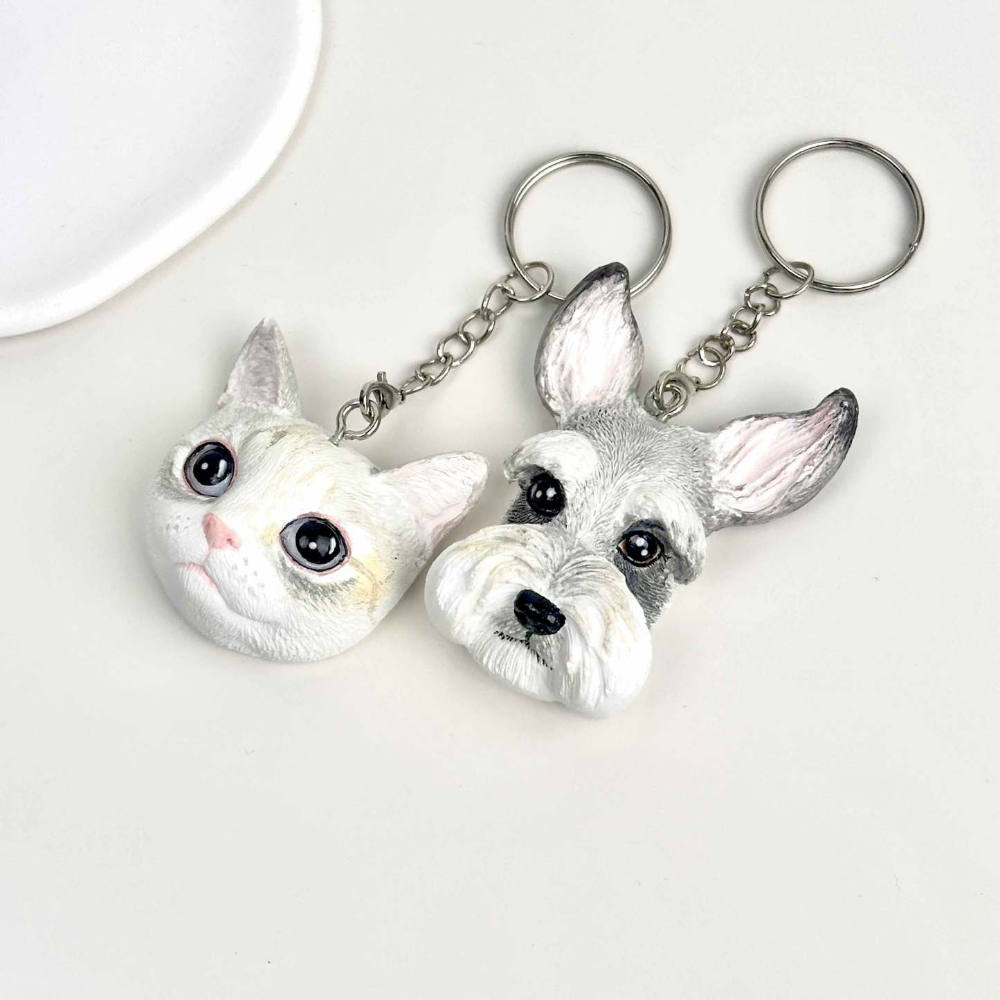 Personalised Custom Head Pet Sculpture Key Ring