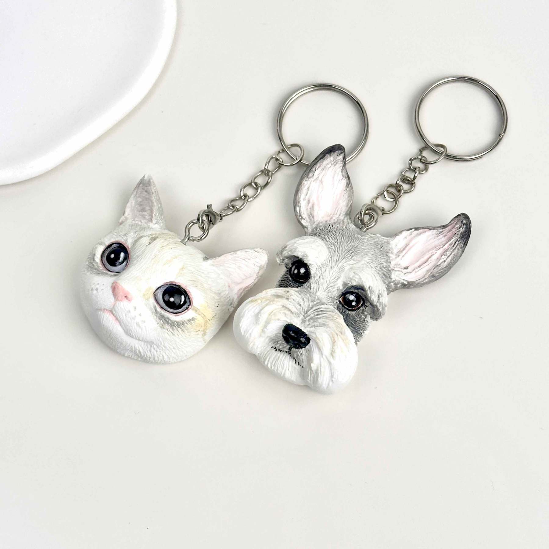 Personalised Custom Head Pet Sculpture Key Ring
