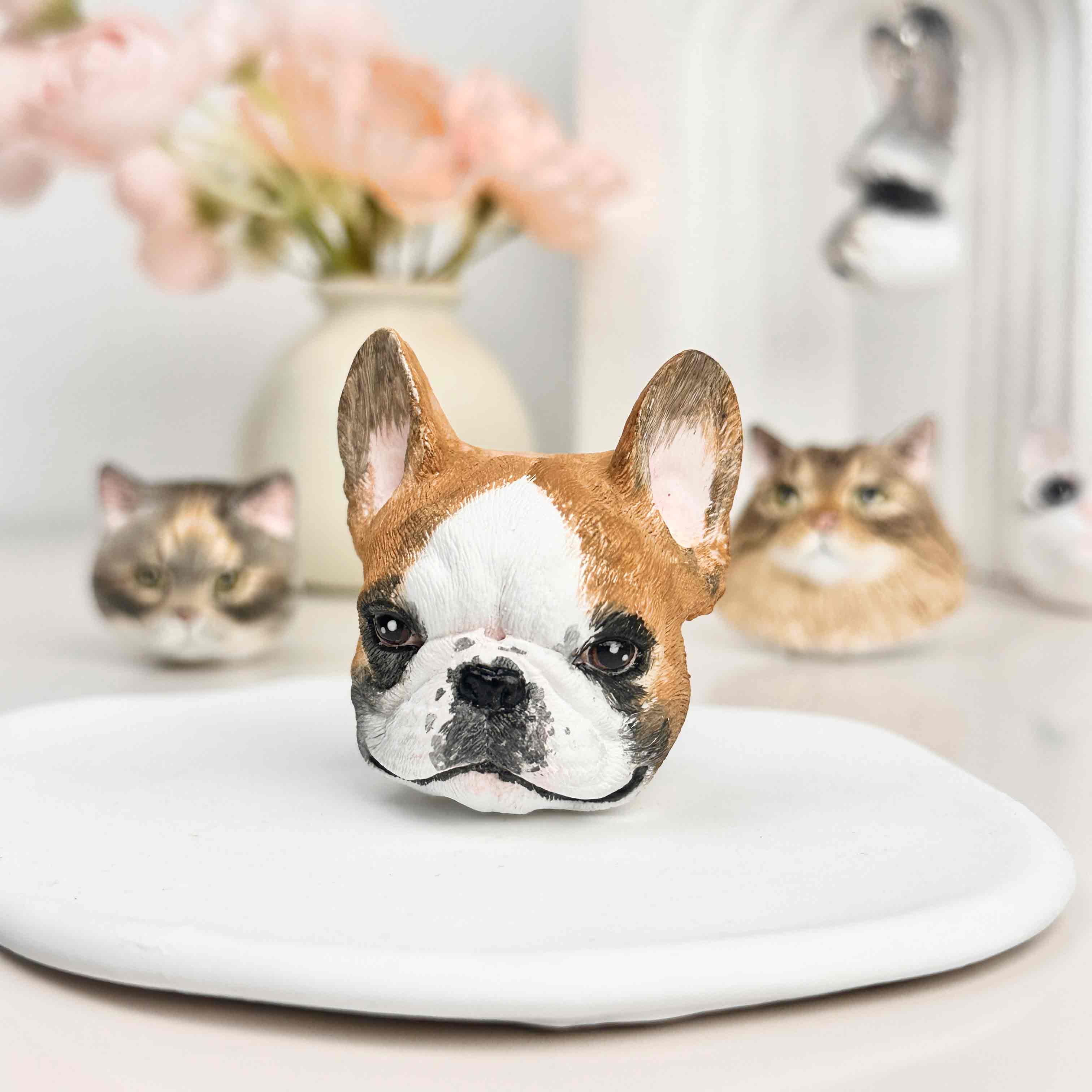 Personalised Custom Head Pet Sculpture Key Ring