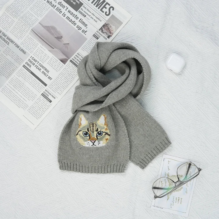 Custom Embroidered Pet Portrait Woven Scarf