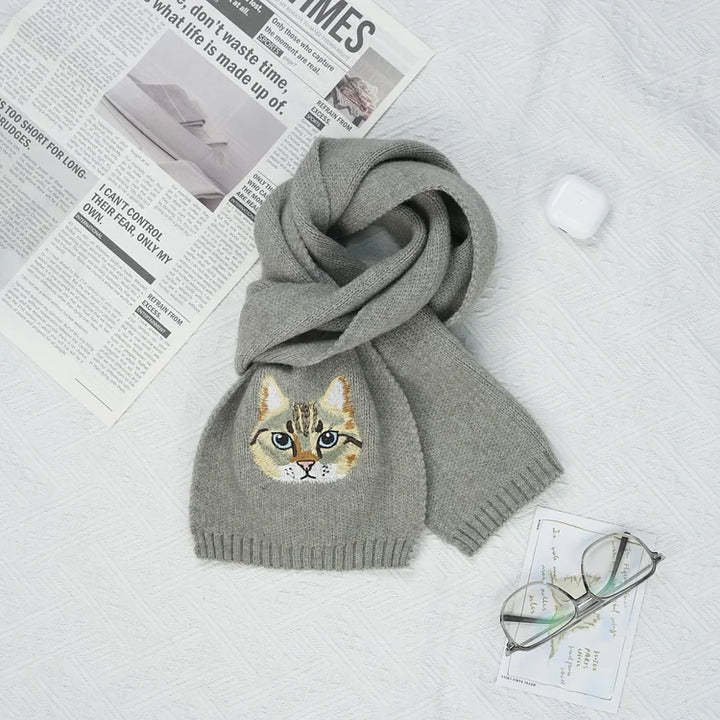 Custom Embroidered Pet Portrait Woven Scarf