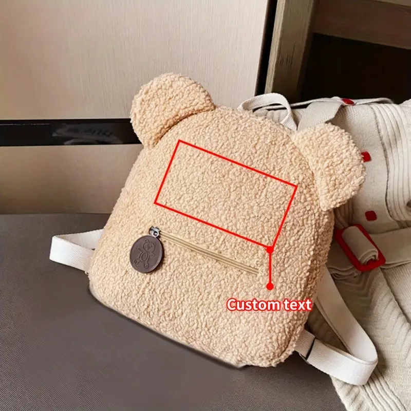     embroidered       bear         fleece           travel           85cm details 1