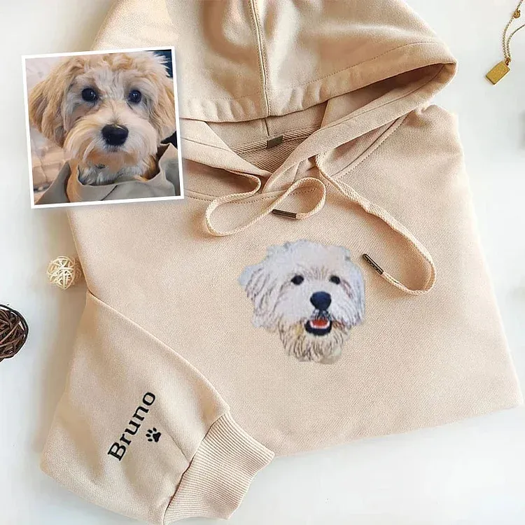 Personalized Pet Portrait Embroidered Sweatshirt