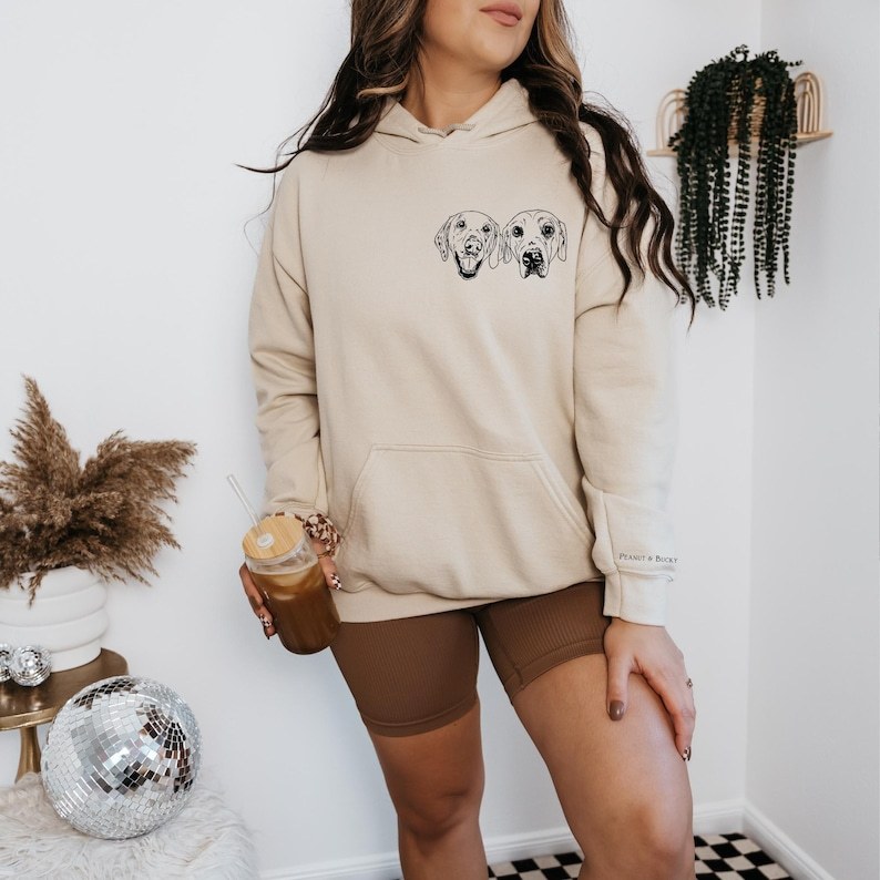 Custom Pet Photo + Name Priting T-shirt Custom Dog Cat Graphic Tee Sweatshirt Hoodie