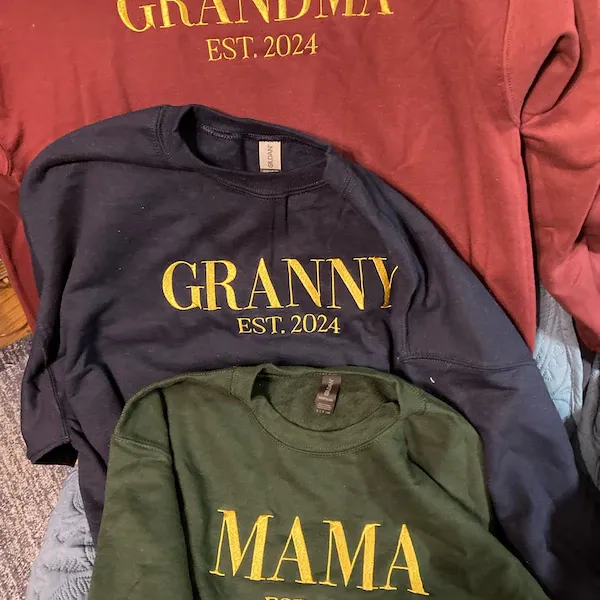 Personalized Mama Embroidered Sweatshirt, Custom Mom Embroidery Hoodie, New Mom Outfit, Pregnancy Reveal Clothing, Happy Mother's Day Gifts