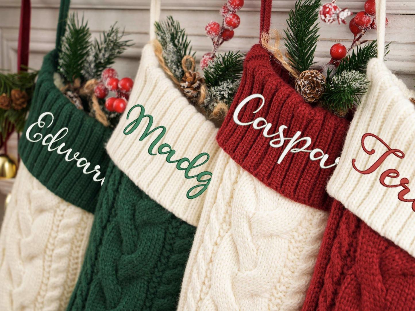 Christmas Family Stocking,Personalized Embroidered Christmas Stocking,Monogram Knit Christmas Stocking,Name Stocking,Christmas Gifts