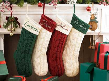 Christmas Family Stocking,Personalized Embroidered Christmas Stocking,Monogram Knit Christmas Stocking,Name Stocking,Christmas Gifts