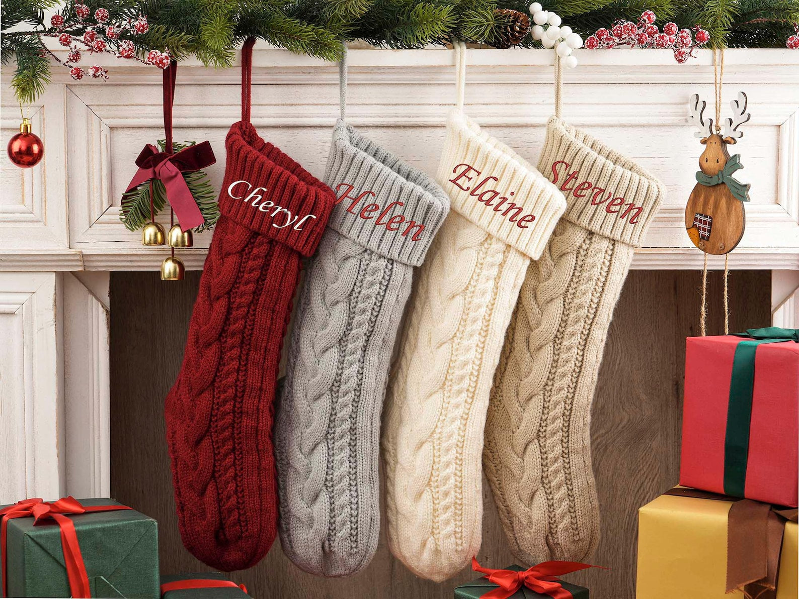 Christmas Family Stocking,Personalized Embroidered Christmas Stocking,Monogram Knit Christmas Stocking,Name Stocking,Christmas Gifts