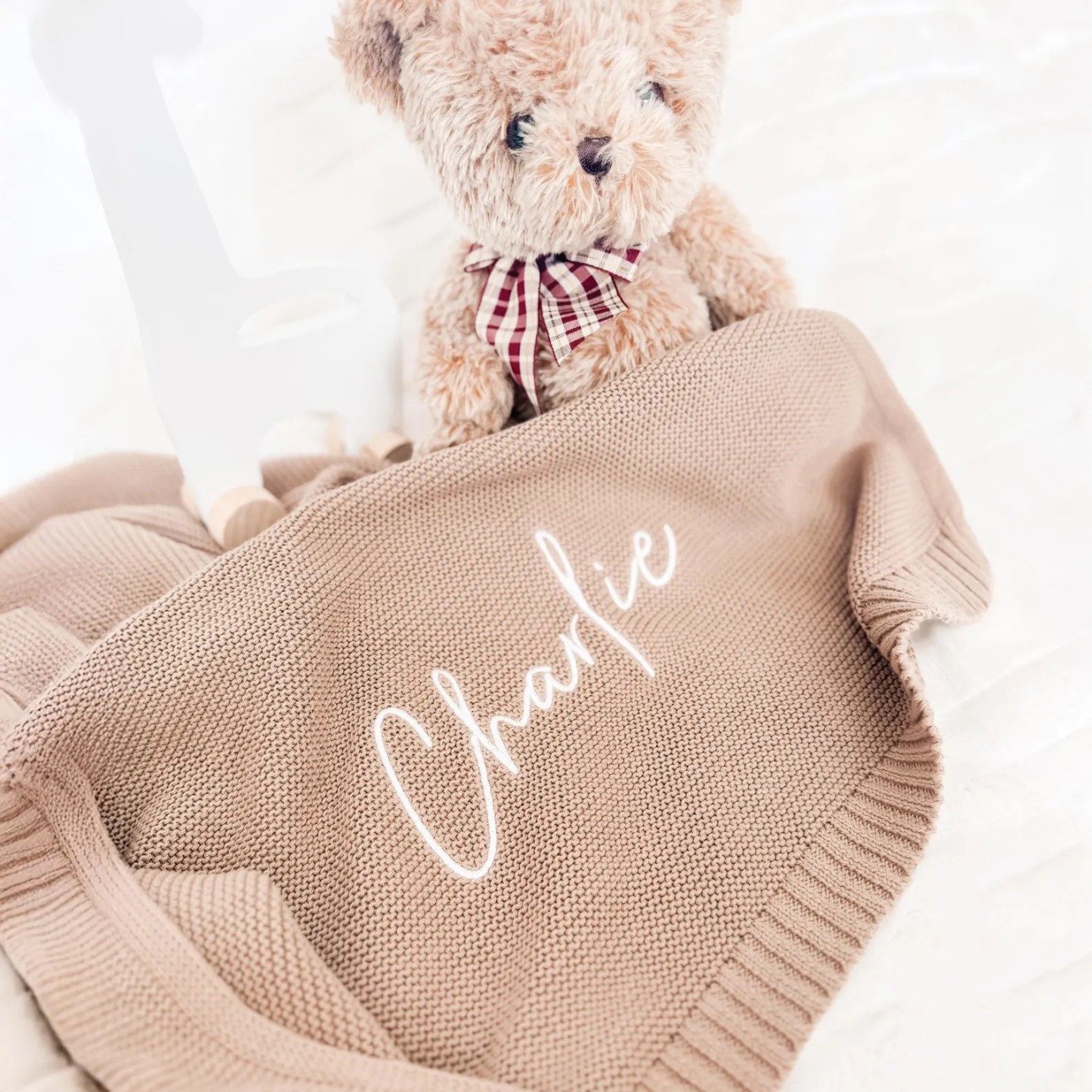Custom Vintage-Style Knit Throw Blanket with Personalized Name & Date - Soft, Cozy Cotton for Sofa & Bed, Perfect for Naps - Ideal Gift for Anniversaries, Birthdays, Christmas, Halloween - Hand Wash Only