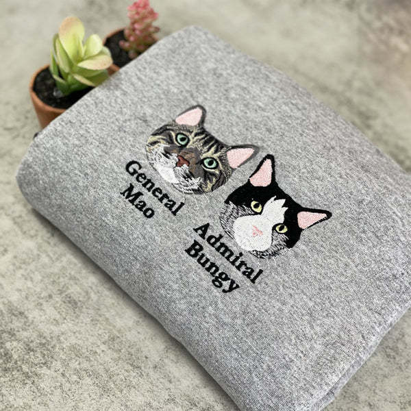 Personalized Pet Portrait Embroidered Sweatshirt