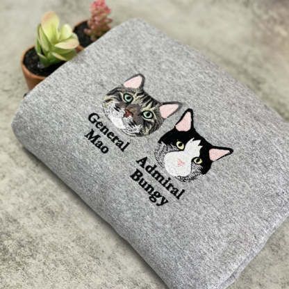 Personalized Pet Portrait Embroidered Sweatshirt