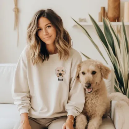 Personalized Pet Portrait Embroidered Sweatshirt