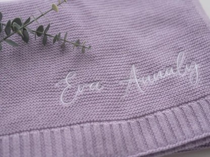 Custom Vintage-Style Knit Throw Blanket with Personalized Name & Date - Soft, Cozy Cotton for Sofa & Bed, Perfect for Naps - Ideal Gift for Anniversaries, Birthdays, Christmas, Halloween - Hand Wash Only