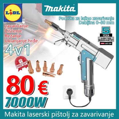 🚀Zadnji dan za najnižu cijenu u godini! Makita 7000W inovativni prijenosni laserski pištolj za zavarivanje 4 u 1 (zavarivanje + čišćenje + rezanje + uklanjanje hrđe)