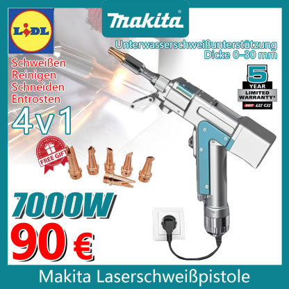 🚀 Letzter Tag – Sonderangebot! Makita 7000 W Innovative tragbare Laserschweißpistole 4-in-1 (Schweißen + Reinigen + Schneiden + Rostentfernung)