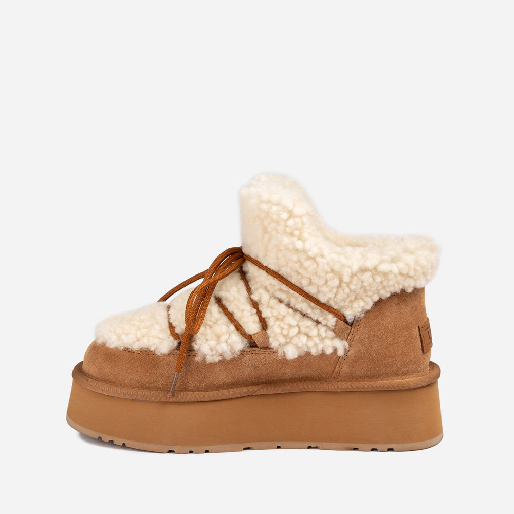Ugg Classic nadýchané mini boty na šněrování na platformě (4,5 cm) (voděodolné)