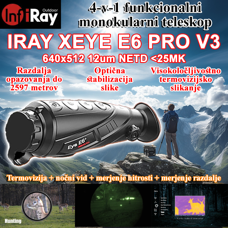 Termovizijski monokularni teleskop Eye II E6 Plus serije V3.0