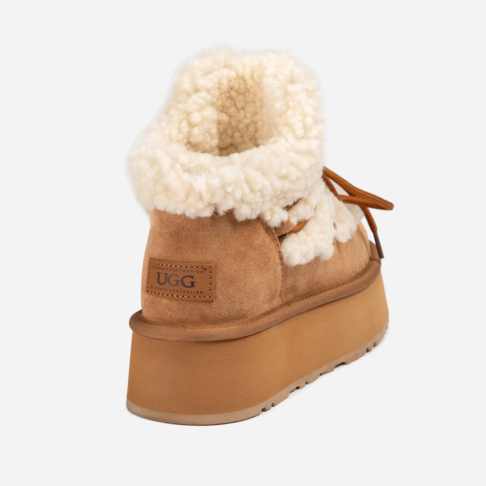 Ugg Classic nadýchané mini boty na šněrování na platformě (4,5 cm) (voděodolné)