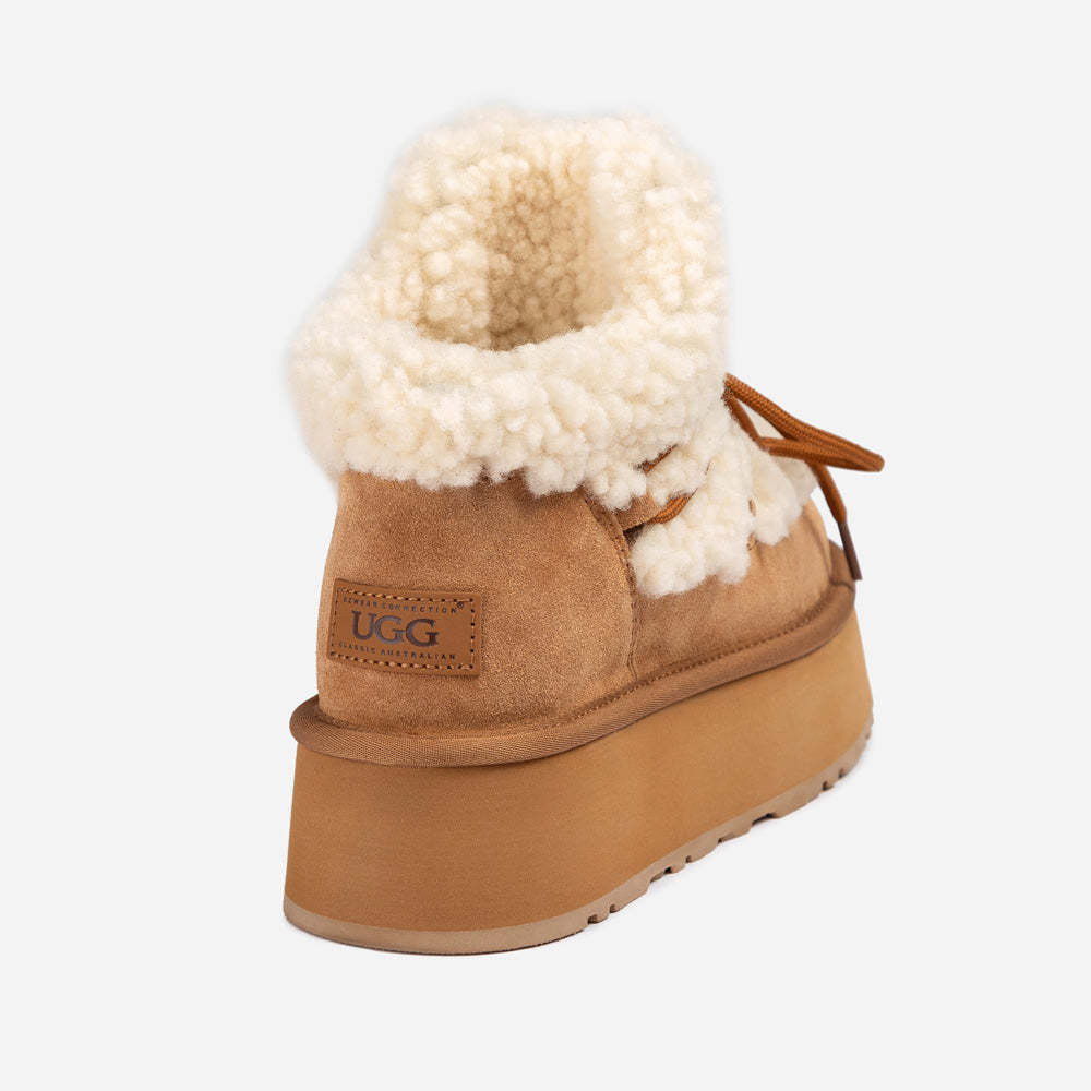 Ugg Classic nadýchané mini boty na šněrování na platformě (4,5 cm) (voděodolné)