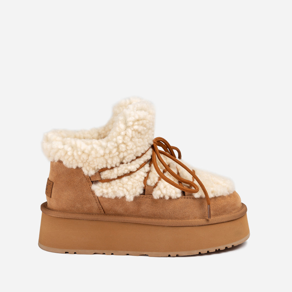Ugg Classic nadýchané mini boty na šněrování na platformě (4,5 cm) (voděodolné)