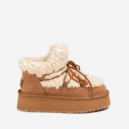 Ugg Classic nadýchané mini boty na šněrování na platformě (4,5 cm) (voděodolné)