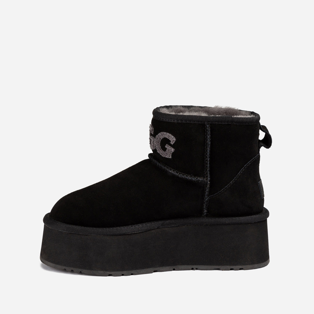 Mini boty Ugg Classic Platform Knit Logo (voděodolné) (5 cm)