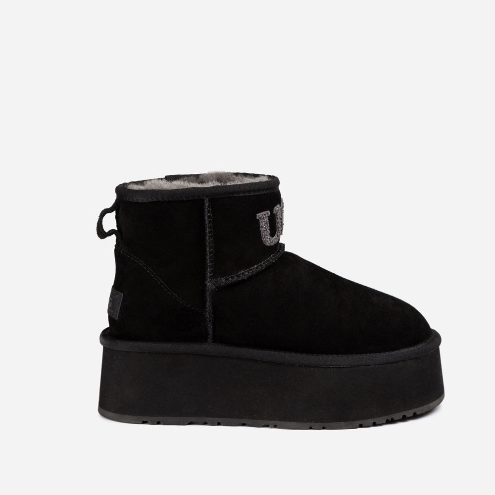Mini boty Ugg Classic Platform Knit Logo (voděodolné) (5 cm)